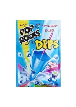 Sucette Pop Rocks À Tremper Dans Bonbons Pétillants - Framboise Bleue 18 G